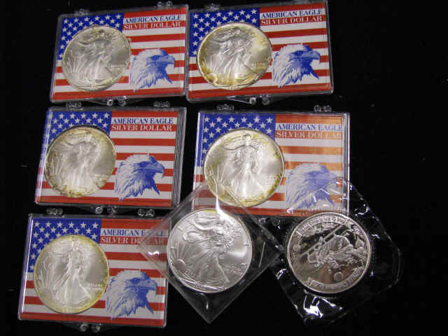 Appraisal: pc lot U S Silver Eagle Coins - - and