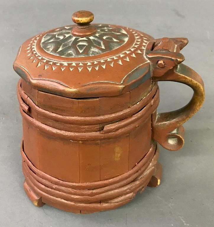 Appraisal: Norwegian Red Banded Tankard Norwegian red banded tankard th century