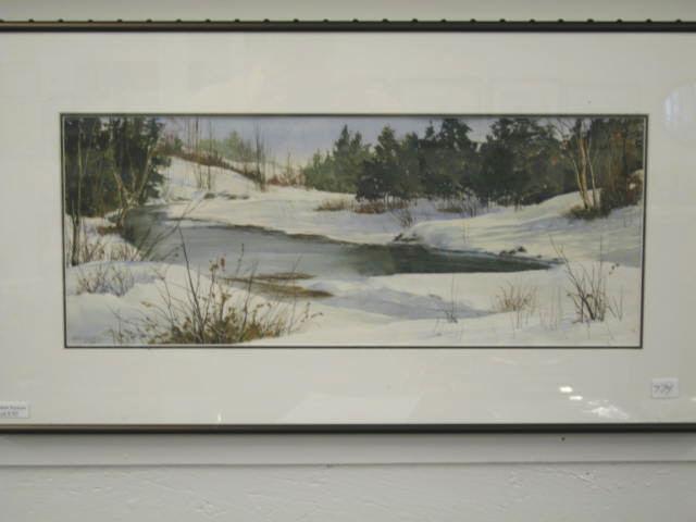 Appraisal: Myke Morton Watercolor Winter Greens proceeds benefit the Humane Society