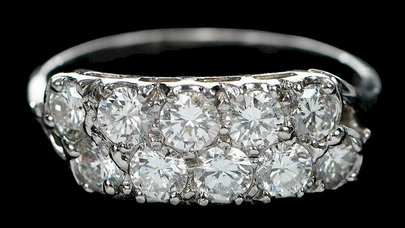 Appraisal: Platinum and Diamond Ring round brilliant diamonds estimated total weight