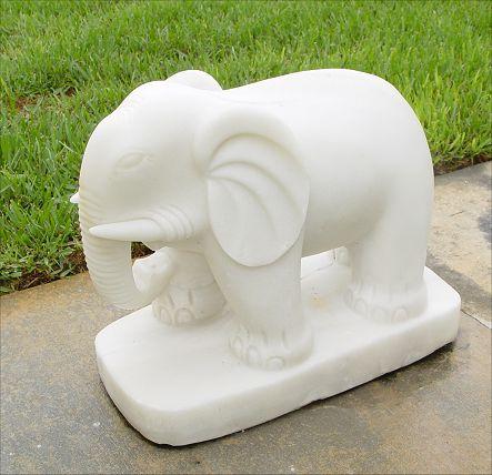 Appraisal: MARBLE ELEPHANT Extremely heavy Measures '' h x '' x