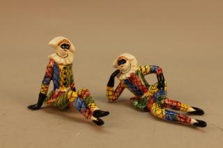 Appraisal: Mid th C Italian Harlequin pair Mid th C Italian