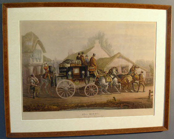 Appraisal: Framed coaching print All Right th c engraved by J