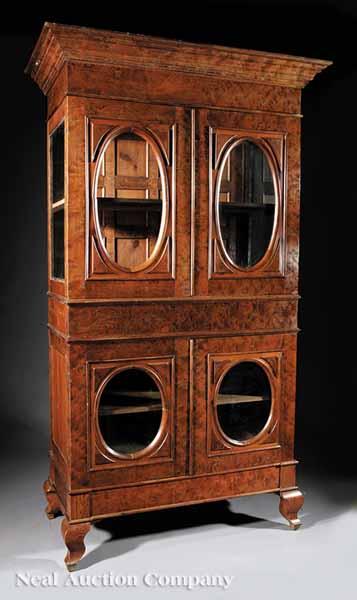 Appraisal: An Antique Faux Bois Vitrine late th c probably Austrian