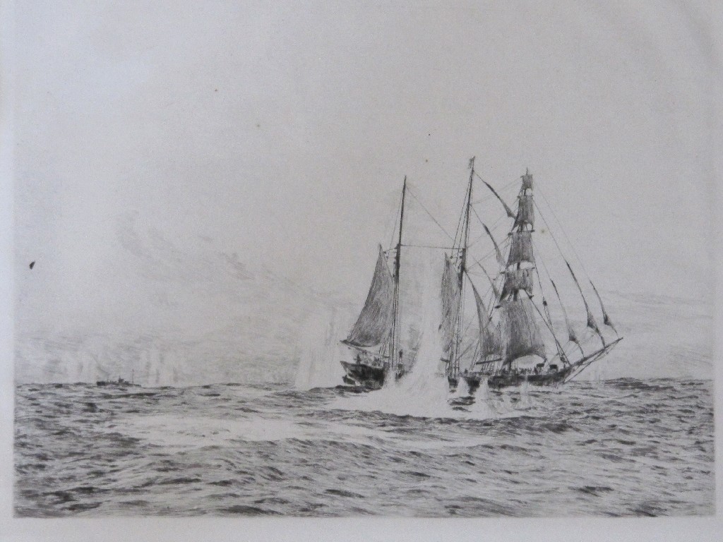 Appraisal: WILLIAM LIONEL WYLLIE RA RE - Drypoint 'Q boat Merope'