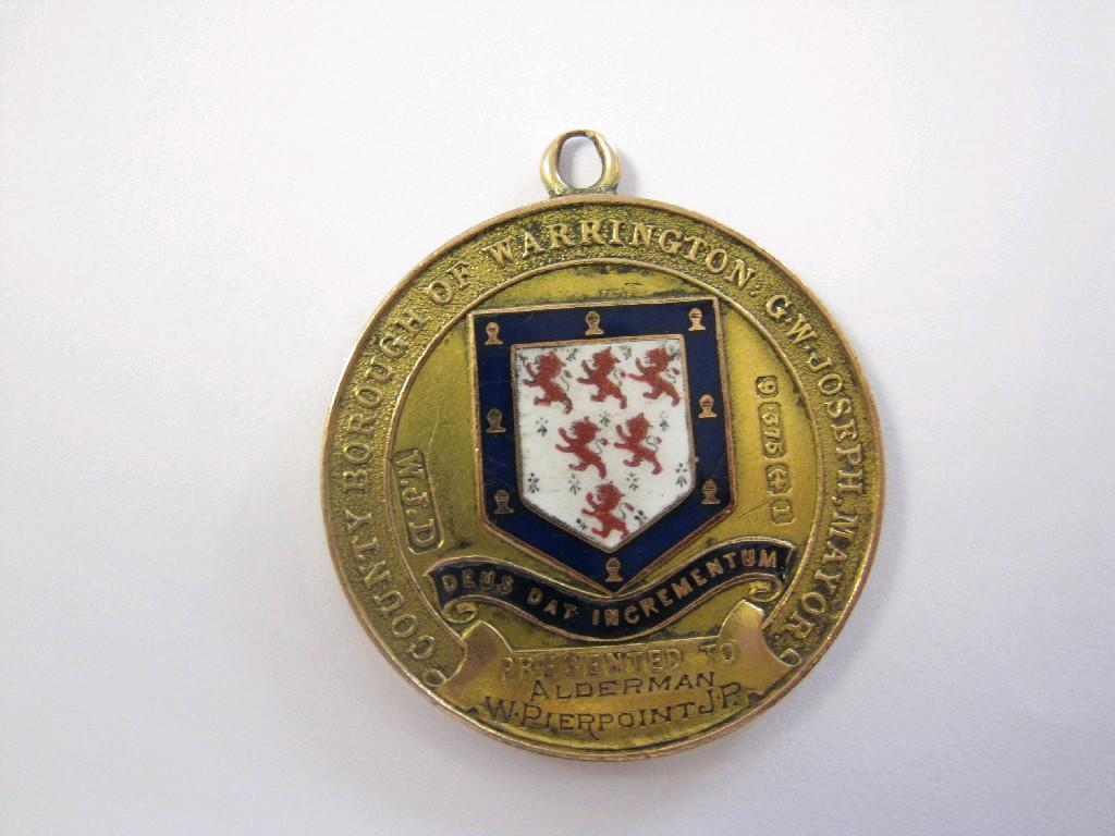 Appraisal: A George V ct gold and enamel Coronation Mayoral Medallion