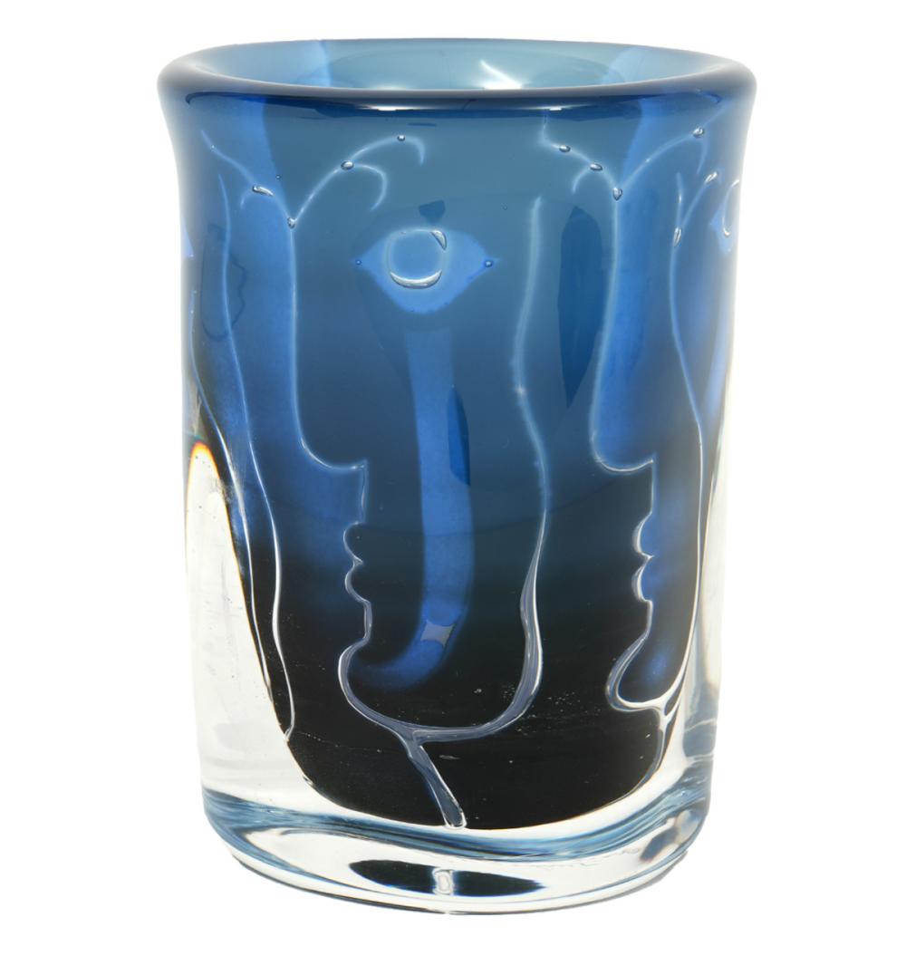 Appraisal: Ingeborg Lundin Sweden - 'Ariel' hand blown vase with faces