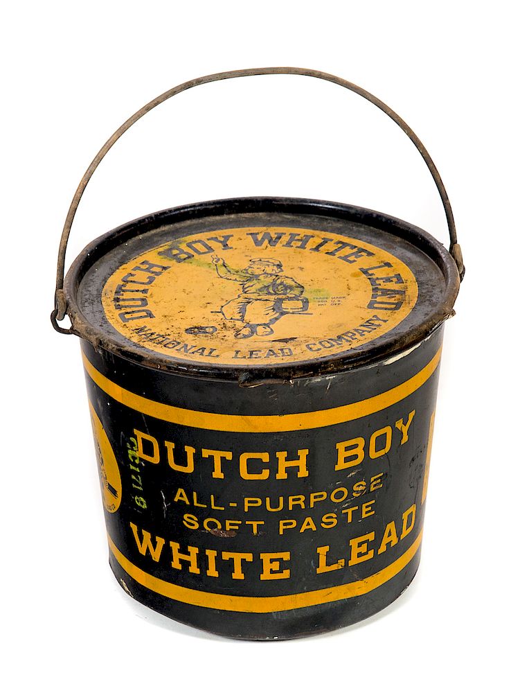 Appraisal: Antique Dutch Boy Advertising Paint Pail Good original condition Please