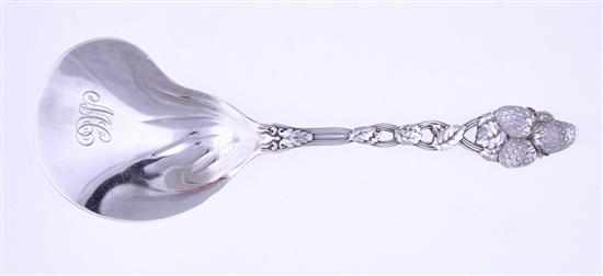 Appraisal: Tiffany Co sterling strawberry pattern serving spoon New York circa