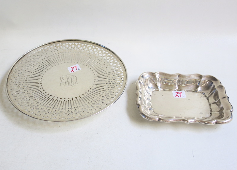 Appraisal: TWO STERLING SILVER HOLLOWWARE a shallow bowl by Reed Barton