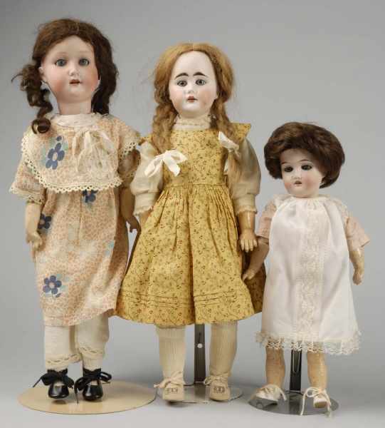 Appraisal: Lot of German Bisque Child Dolls Description All with bisque