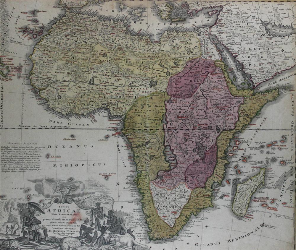 Appraisal: JOHANN BAPTISTE HOMANN GERMAN - ENGRAVED DOUBLE-PAGE MAPS OF AFRICAE