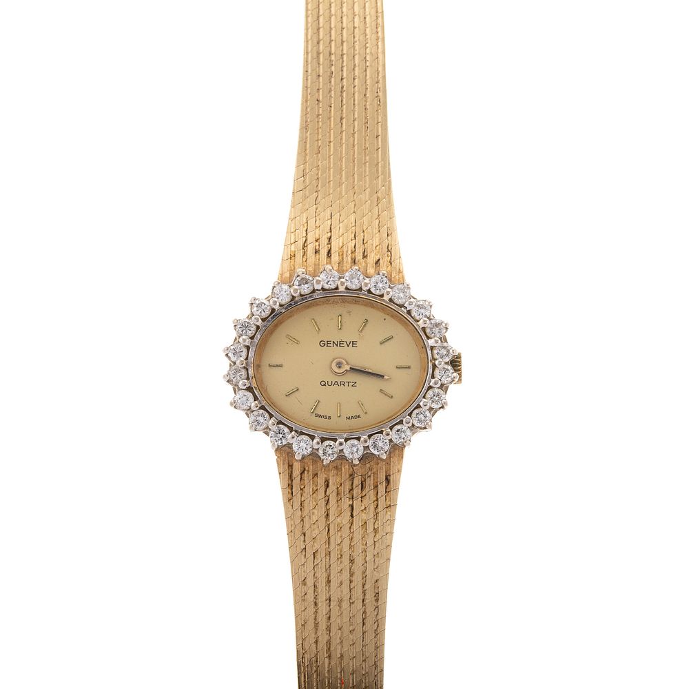 Appraisal: A Ladies Vintage K Geneve Diamond Wrist Watch K yellow