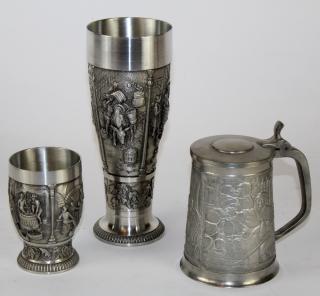 Appraisal: Lot of German Dutch pewter pieces SKS Zinn German pewter