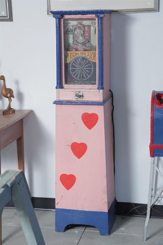 Appraisal: COIN OPERATED ARCADE MACHINE ''Personal Indicator'' With as woman above