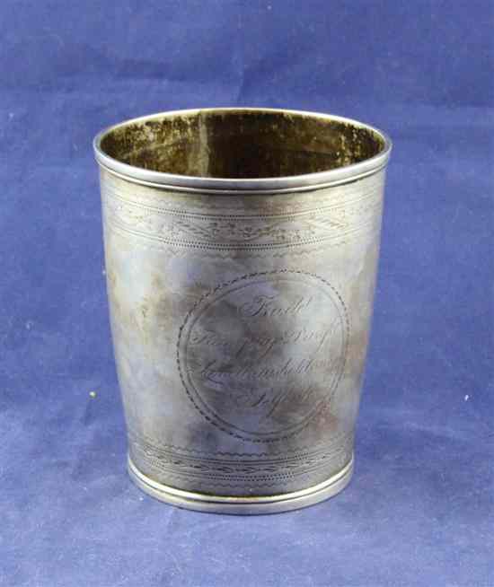 Appraisal: An early th century Danish silver tumbler of restrained tapering