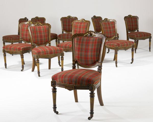 Appraisal: HERTER BROTHERS Attr DINING ROOM CHAIRS Set of ten with