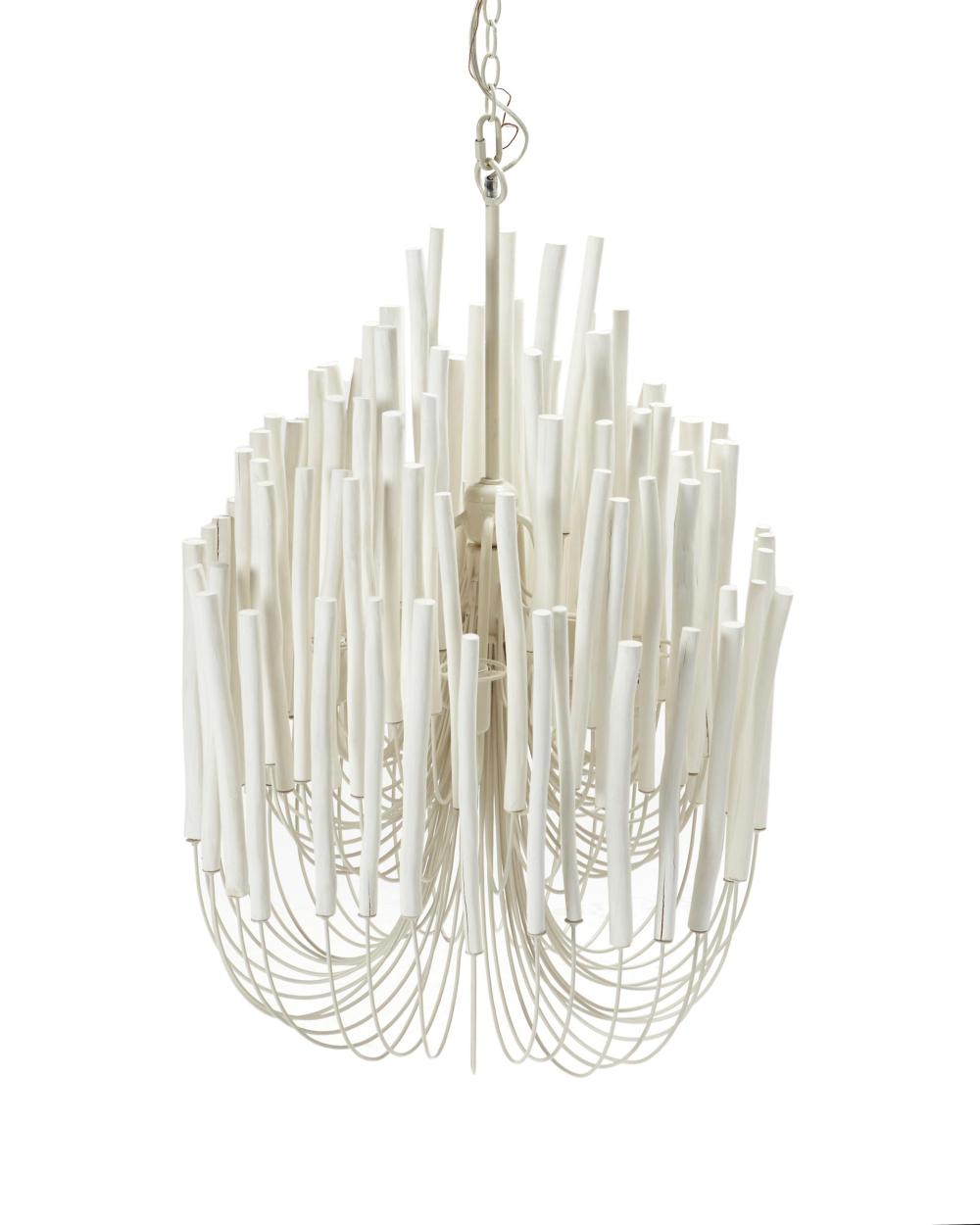 Appraisal: An Arteriors Home Tilda chandelier The five-light chandelier with white