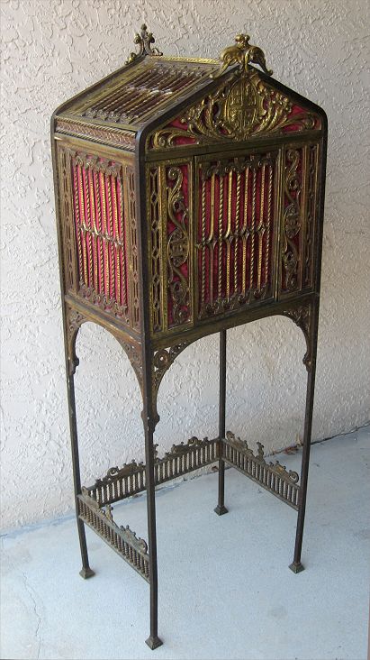 Appraisal: EARLY TH C WROUGHT IRON PHONE CABINET after OSCAR BACH