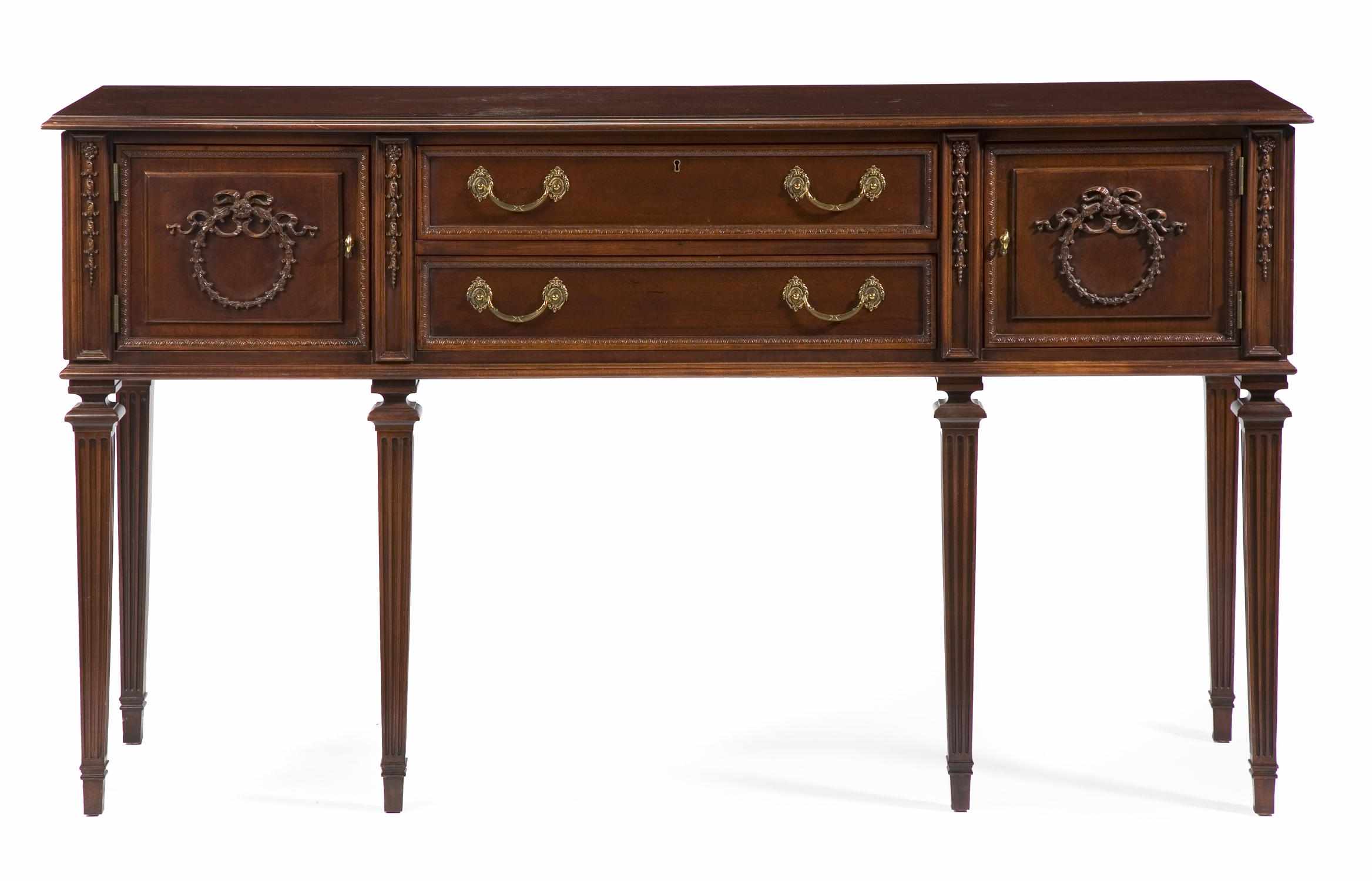 Appraisal: A George lll style mahogany sideboard th centuryheight in width