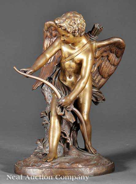 Appraisal: A Good Bronze Figure of Cupid Tying His Bow after