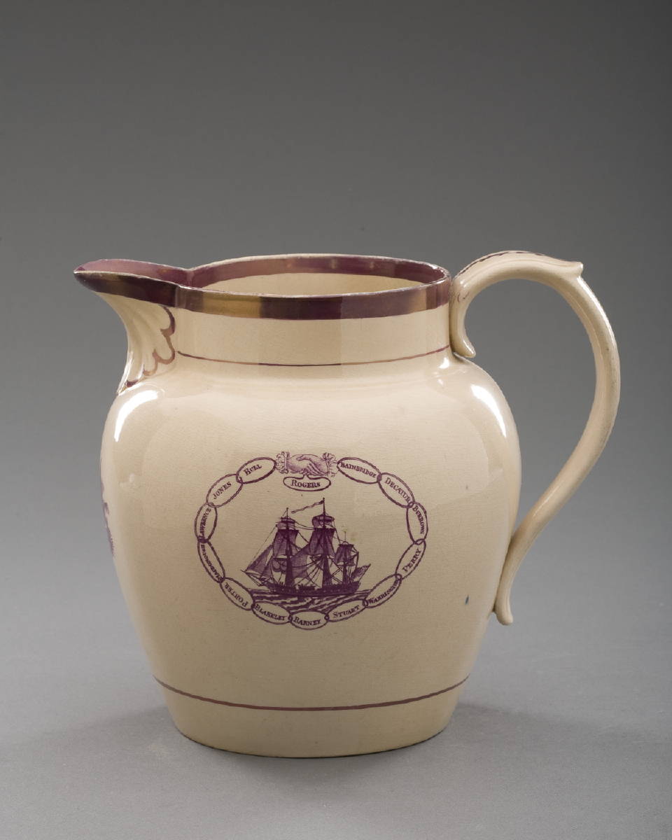 Appraisal: AMERICAN NAVAL AND MILITARY HEROES ' ENGLISH POTTERY PURPLE TRANSFER-PRINTED