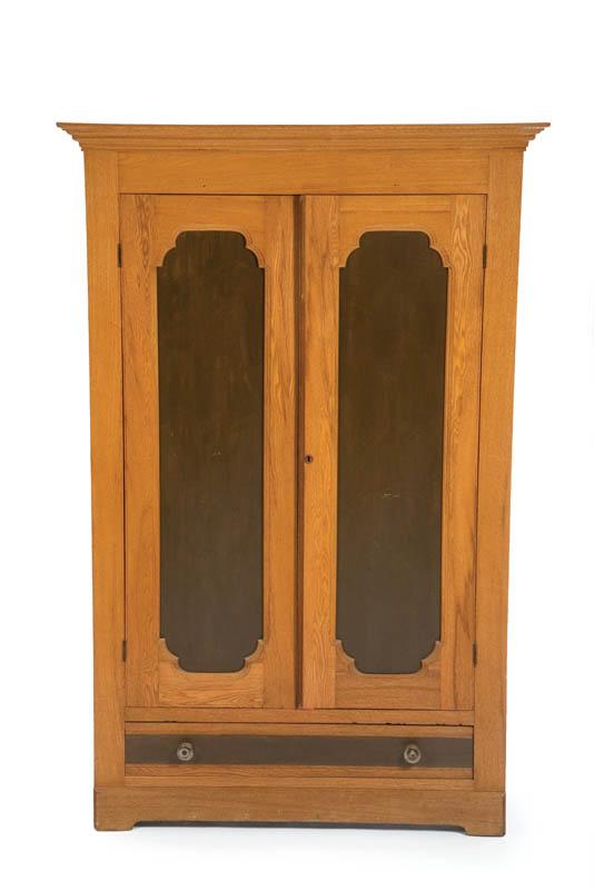 Appraisal: WARDROBE Walnut with a molded cornice shaped and paneled doors