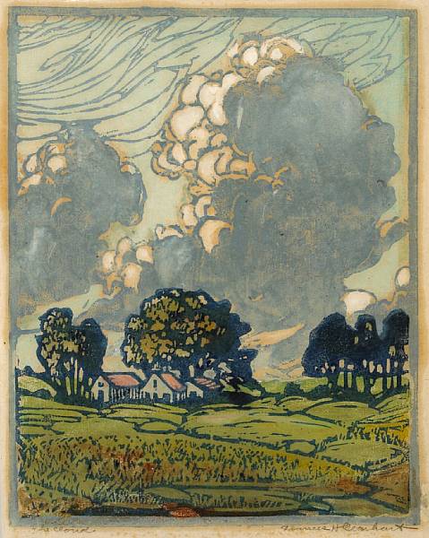 Appraisal: Frances Hammell Gearhart American - The Cloud c Woodcut printed