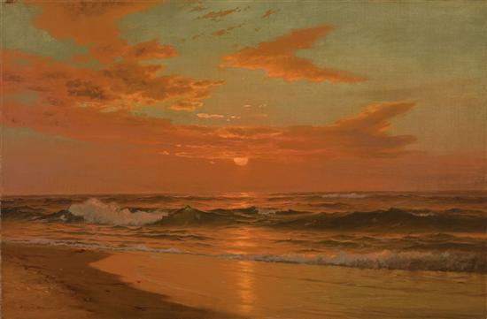 Appraisal: WARREN SHEPPARD American - Luminous Coastal Sunset oil on canvas