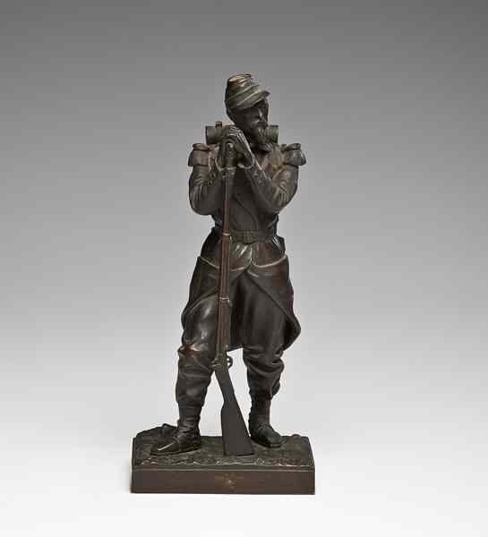 Appraisal: Russian Bronze Soldier Russian ca s a signed bronze depiction