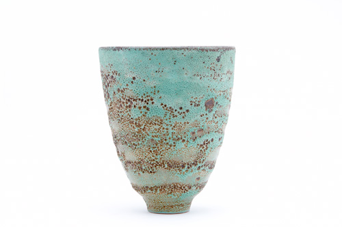 Appraisal: NATZLER Flaring footed vase covered in a superior verdigris volcanic