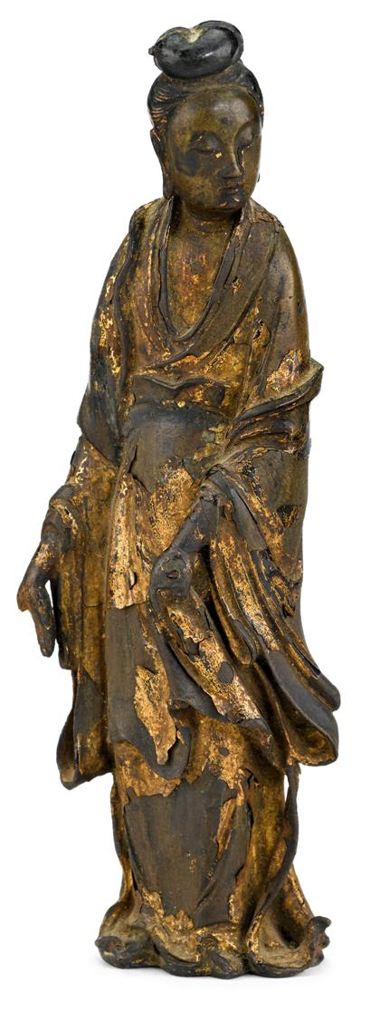 Appraisal: Chinese gilt bronze Quanyin th th century