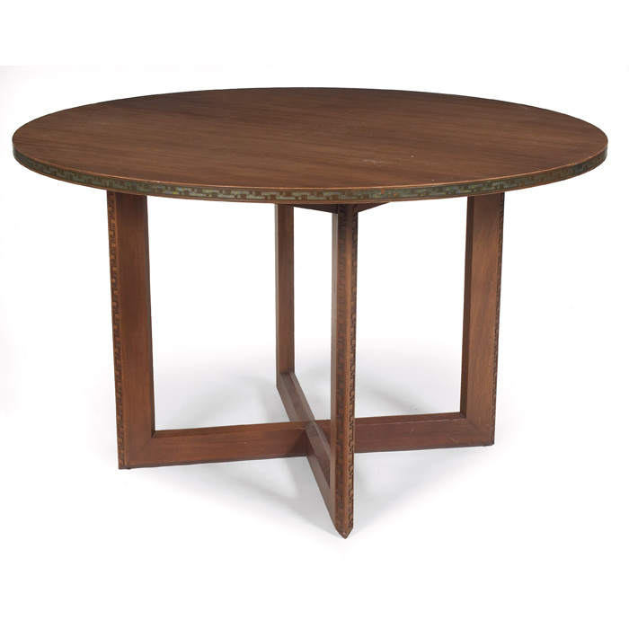 Appraisal: Frank Lloyd Wright dining table manufactured by Heritage Henredon circular