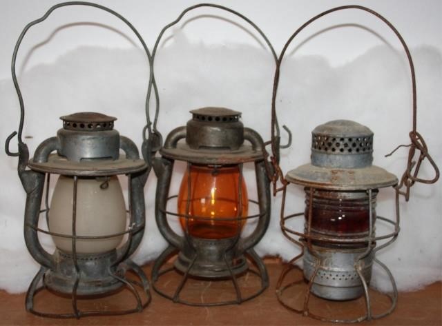 Appraisal: LOT OF VINTAGE RAILROAD LANTERNS TO INCLUDE ADIETZ VESTA NYCS