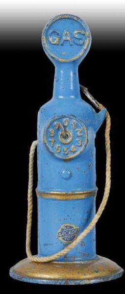 Appraisal: Cast Iron Blue Arcade Gas Pump Toy Description Blue and