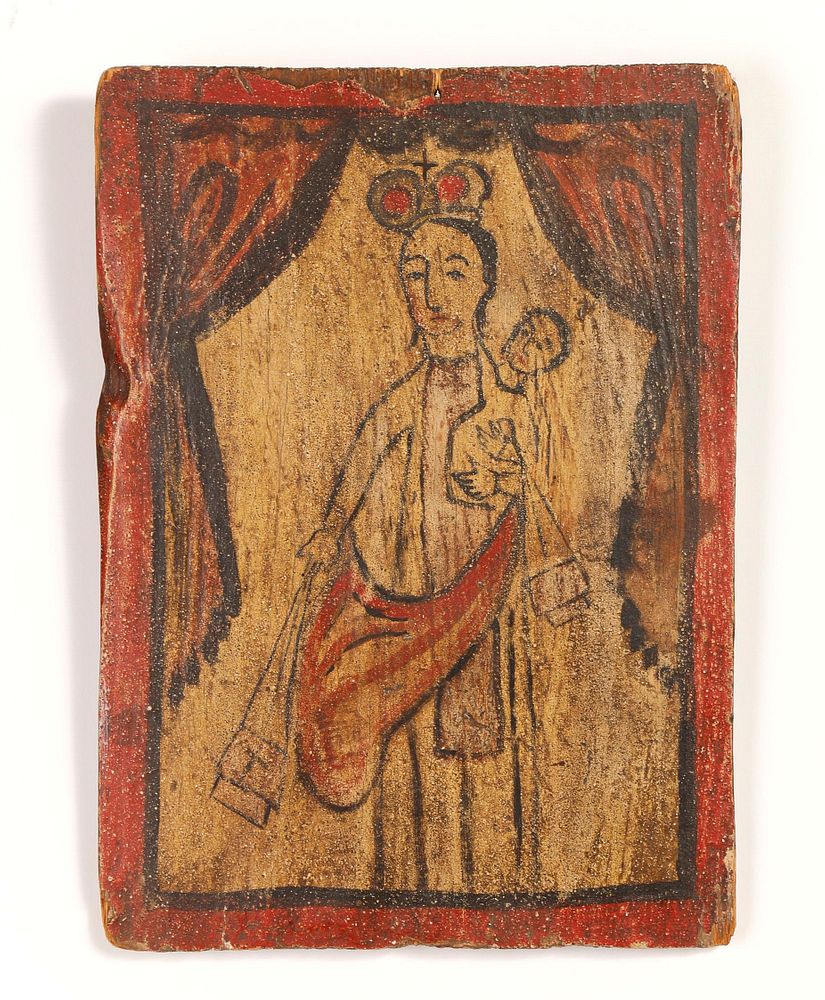 Appraisal: Jos Arag n Retablo of Virgen del Carmen Attributed to