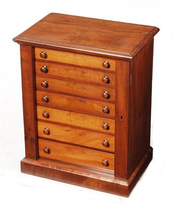 Appraisal: A Victorian mahogany table top collector's Wellington chest with seven