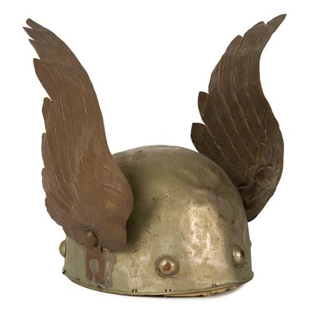 Appraisal: SILLS BEVERLY Helmet studded bronzed aluminum Estimate nbsp nbsp nbsp