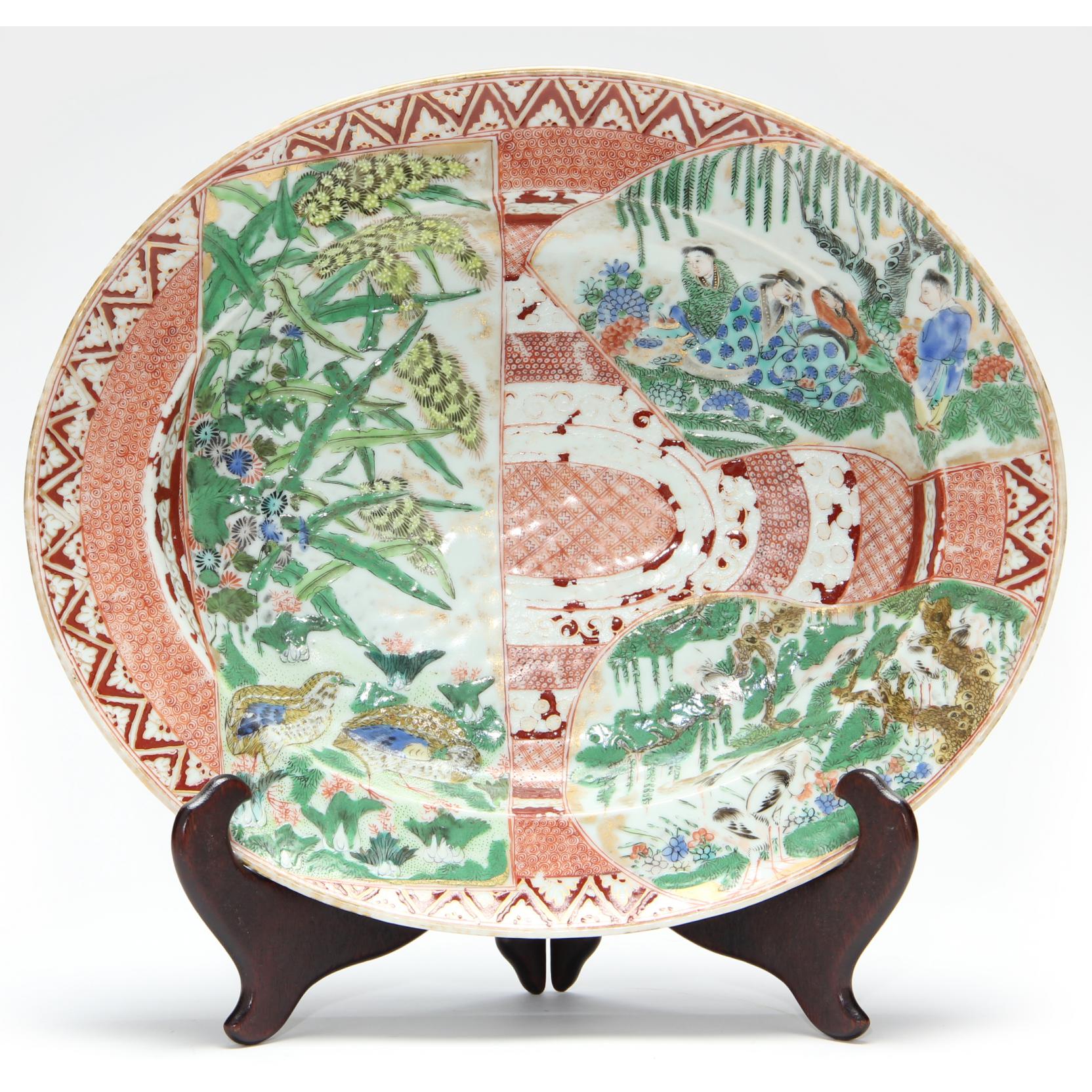 Appraisal: Unusual Chinese Porcelain Platter th century with Japonesque style decoration