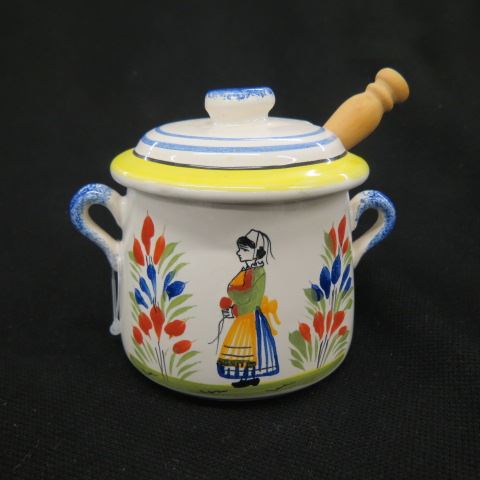 Appraisal: Henriot Quimper French Pottery Honey Jar excellent