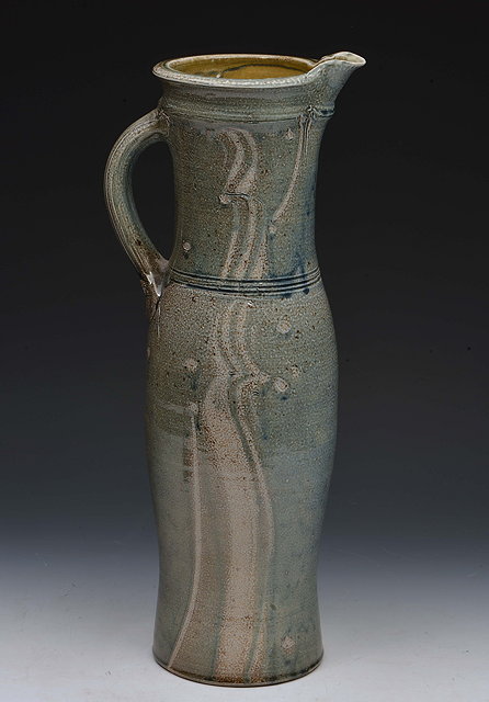 Appraisal: Michael Casson British - Jug blue salt glazed with brush