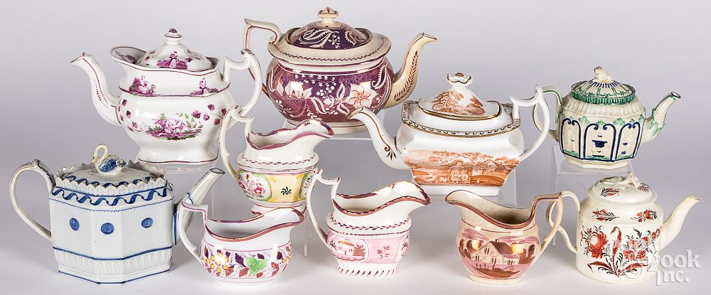 Appraisal: Ten teapots and creamers th c Ten teapots and creamers