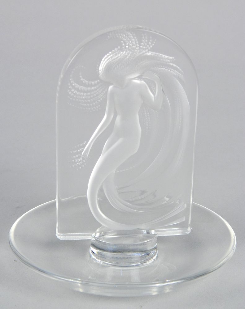 Appraisal: Lalique Naiade ring dish Lalique Naiade ring dish decorated with