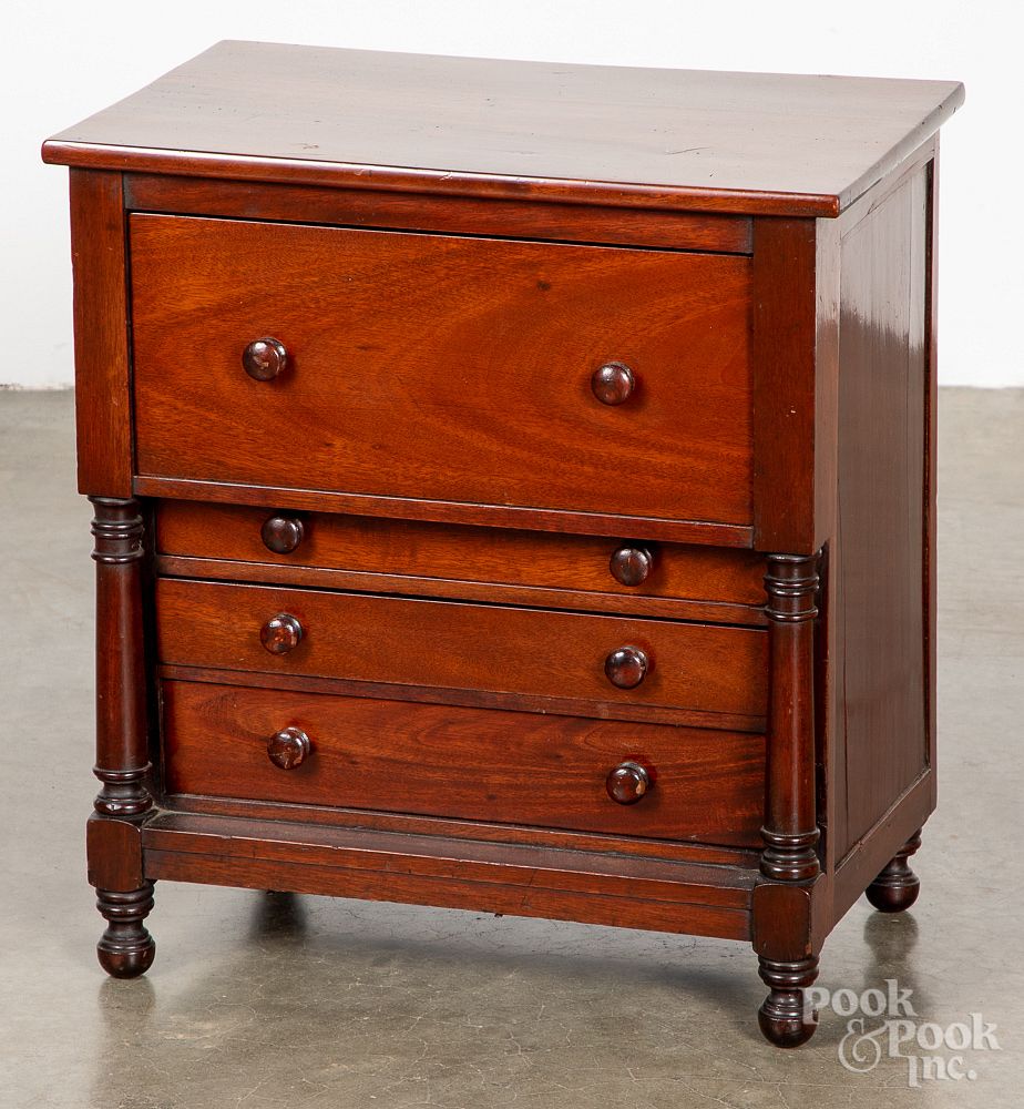 Appraisal: Sheraton mahogany child's chest th c Sheraton mahogany child's chest