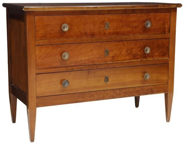 Appraisal: Louis XVI style commode th c fitted with three drawers