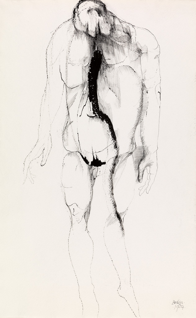 Appraisal: LEONARD BASKIN Hanging Man Pen and brush and black ink