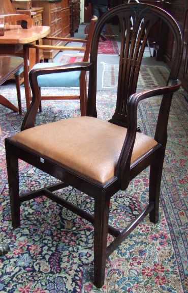 Appraisal: A set of six mahogany dining chairs of George III