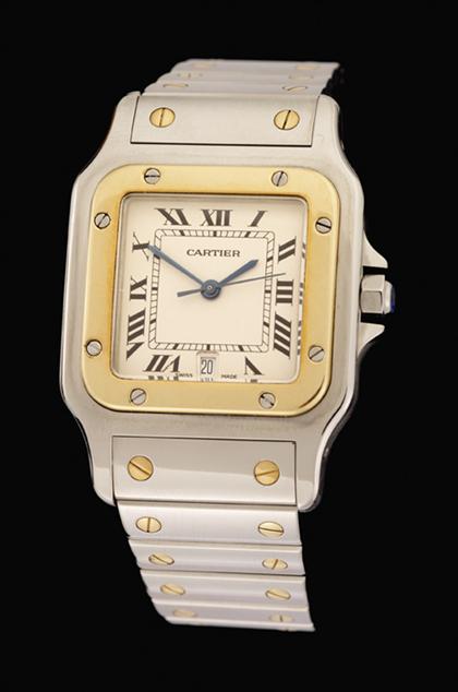 Appraisal: Gentleman's steel and yellow gold Santos wristwatch Cartier Santos de