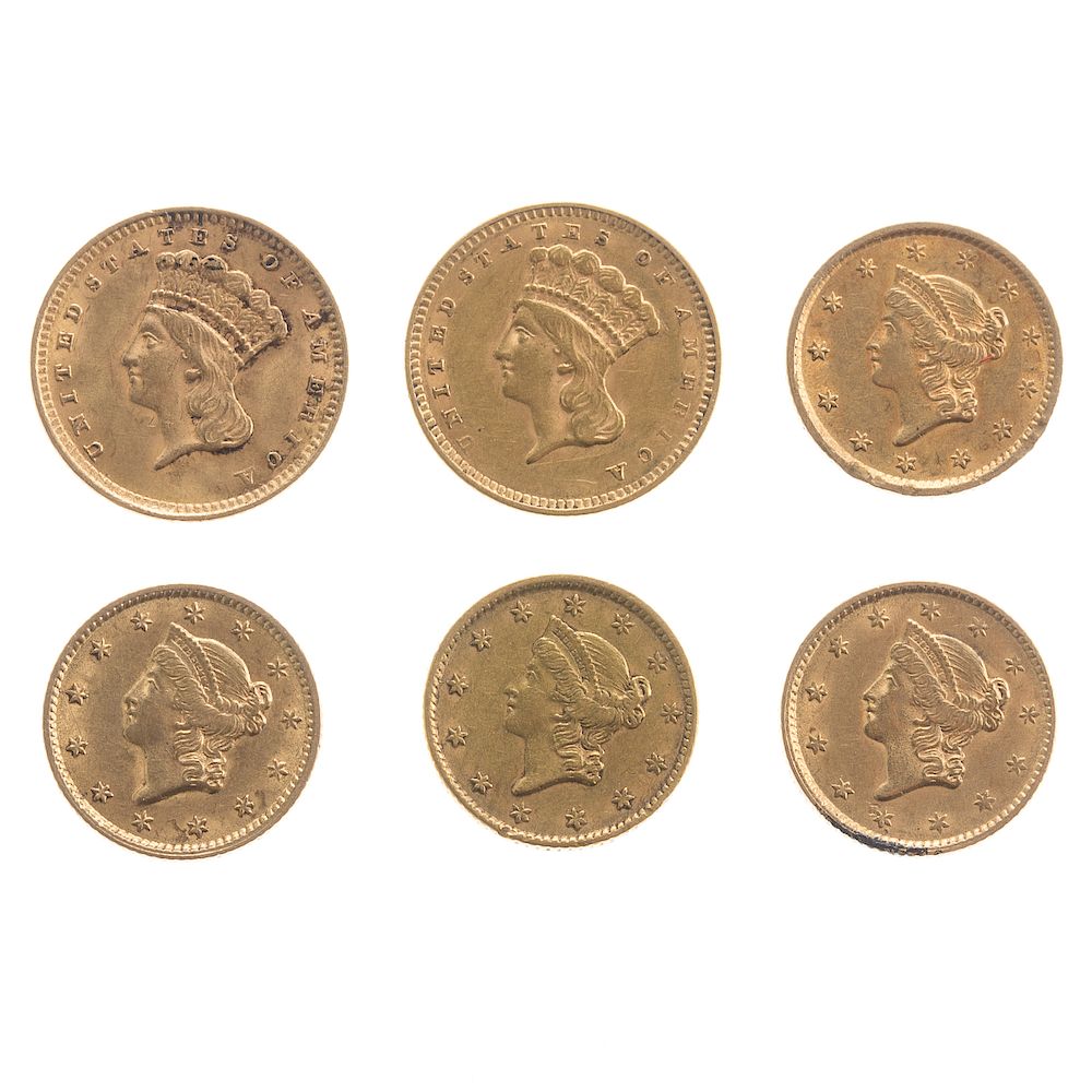 Appraisal: Six US Gold Pieces - VF XF XF XF with