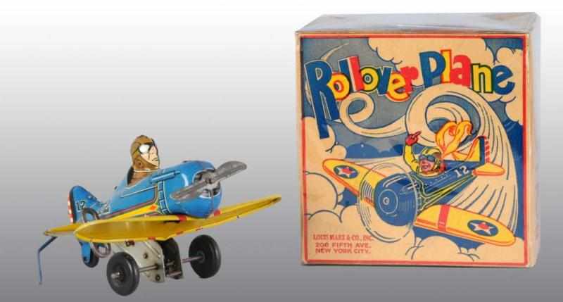 Appraisal: Tin Marx No Rollover Airplane Wind-Up Toy Description American Working